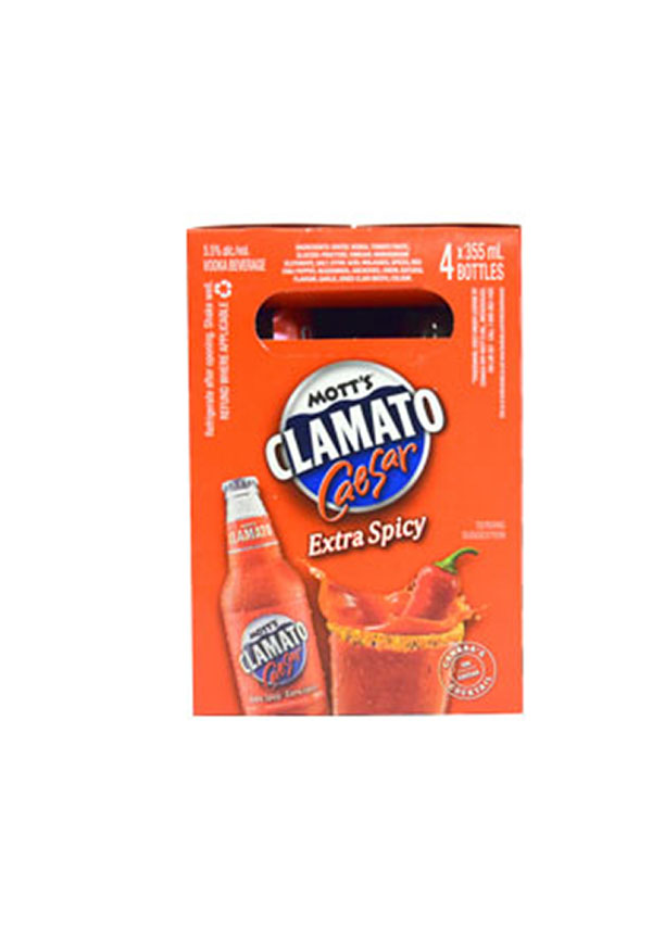 Motts Clamato Extra Spicy 4 Btls