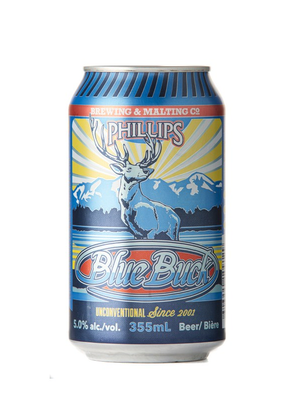 PHILLIPS BLUE BUCK ALE CANS